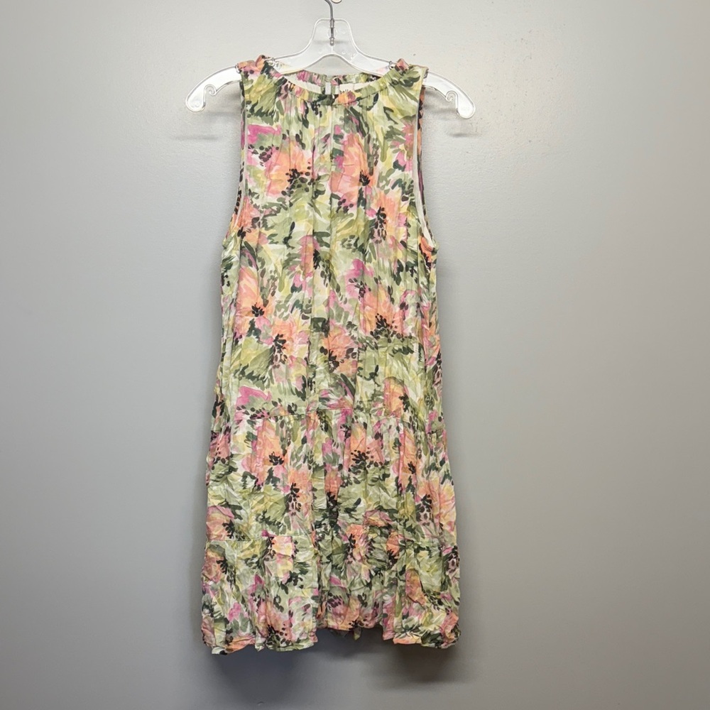 Bella Dahl Pastel Floral Midi Lightweight Boho Beach Summer Vacation Dress